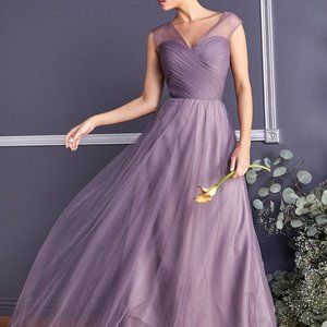V-Neck Sleeveless A-Line Shape Prom Dress CDET320